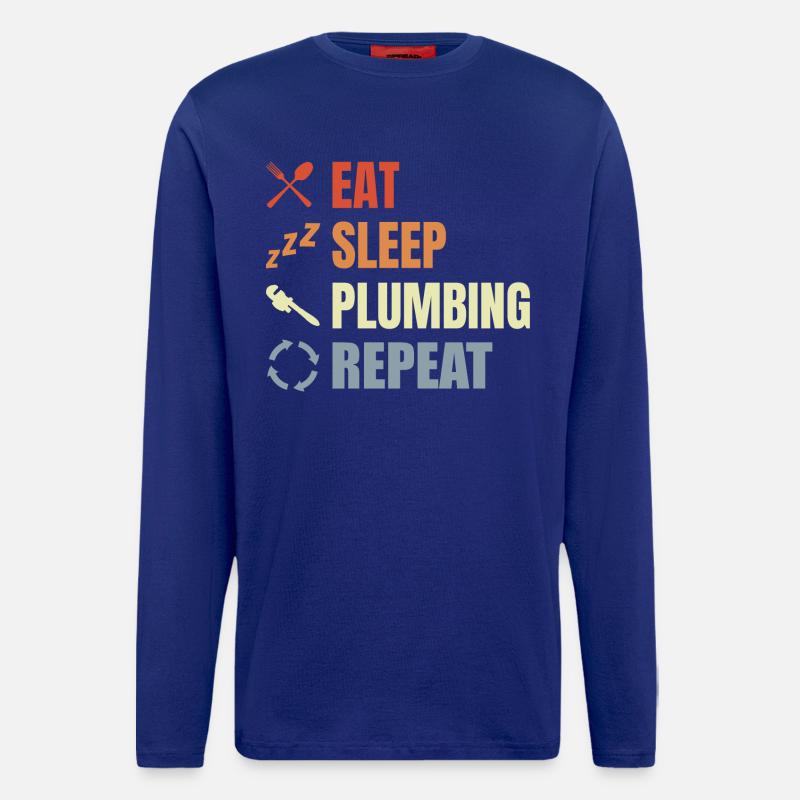 Eat Sleep Plumbing Repeat - Langarmshirt - made by SPREAD  - Iconic Blue