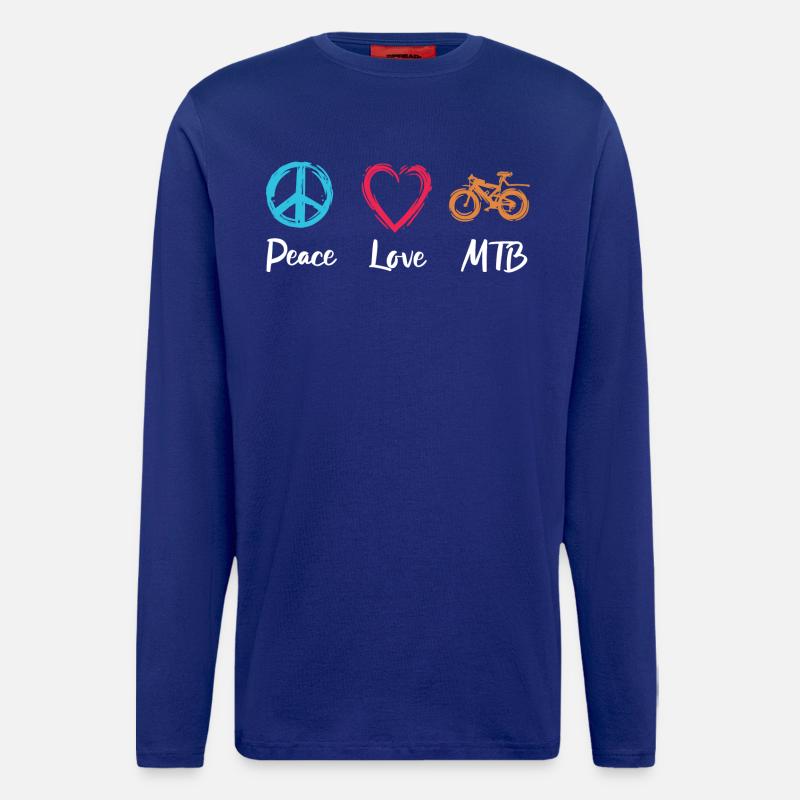 Peace Love MTB - Longsleeve - made by SPREAD  - Iconic Blue