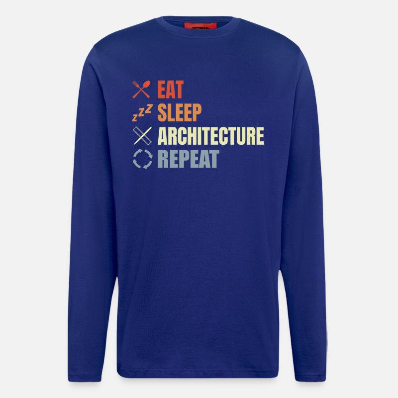 Eat Sleep Architecture Repeat - Longsleeve - made by SPREAD  - Iconic Blue