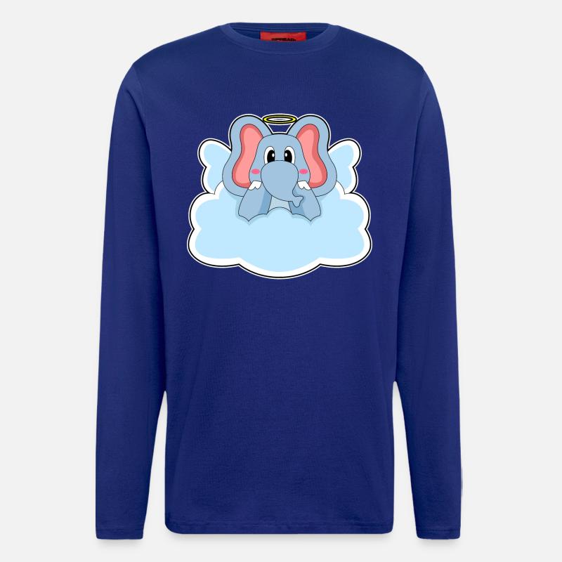 Elefant Engel Wolken - Langarmshirt - made by SPREAD  - Iconic Blue