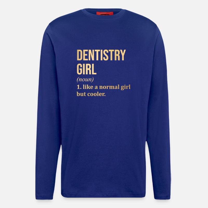 Zahnmedizin Mädchen Lustiger Spruch - Langarmshirt - made by SPREAD  - Iconic Blue