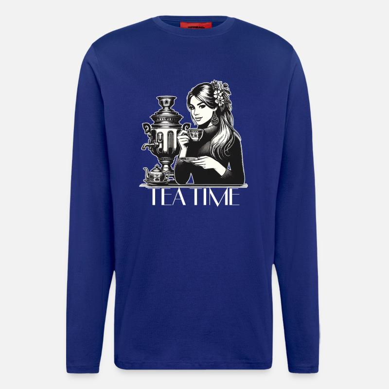 Samowar Teezeit Frau Geschenk - Langarmshirt - made by SPREAD  - Iconic Blue