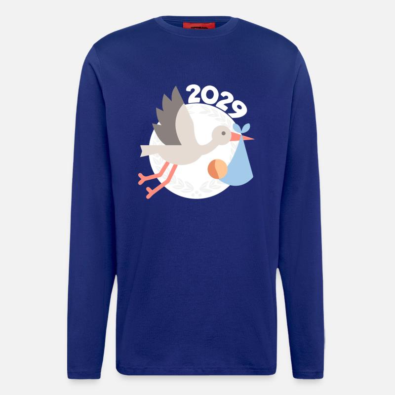 Storch mit Baby 2029 - Langarmshirt - made by SPREAD - Iconic Blue