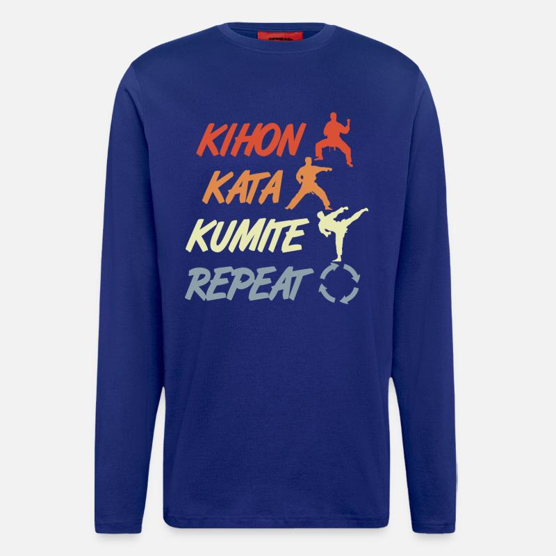 Säulen des Karate - Langarmshirt - made by SPREAD  - Iconic Blue