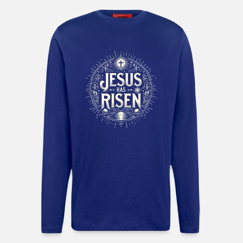 Jesus is Risen Circle - Longsleeve - made by SPREAD  - Iconic Blue