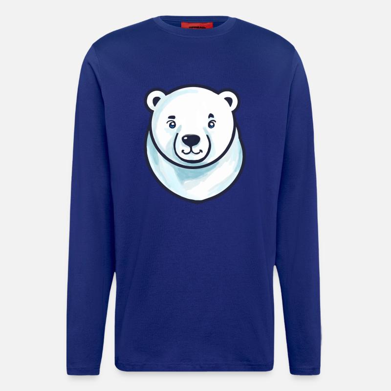 Eisbär-Kopf (Comic) - Langarmshirt - made by SPREAD  - Iconic Blue