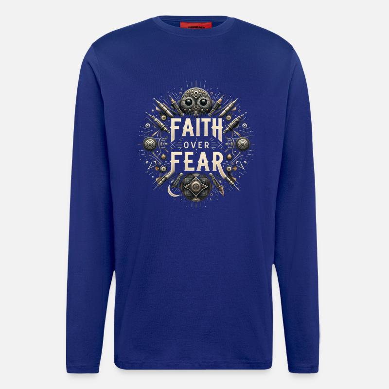Glaube über Angst Steampunk - Langarmshirt - made by SPREAD  - Iconic Blue