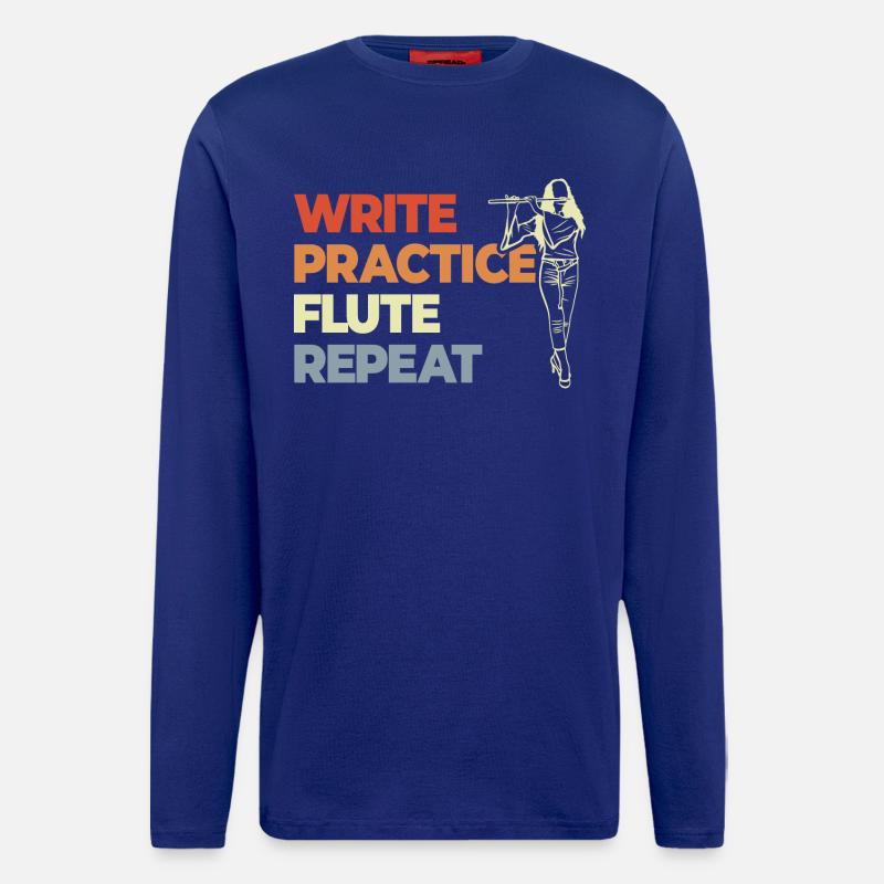 Write Practice Flute Repeat - Langarmshirt - made by SPREAD  - Iconic Blue