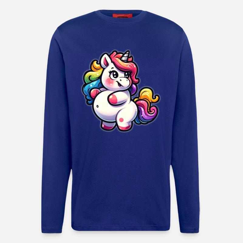 Kunterbuntes Einhorn-Kuscheldesign - Langarmshirt - made by SPREAD  - Iconic Blue