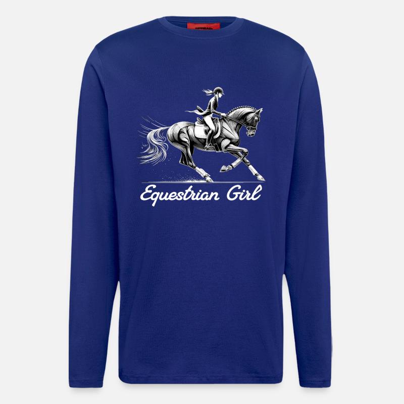 Reiterin Pferd Mädchen Pferdemädchen Geschenk - Langarmshirt - made by SPREAD  - Iconic Blue