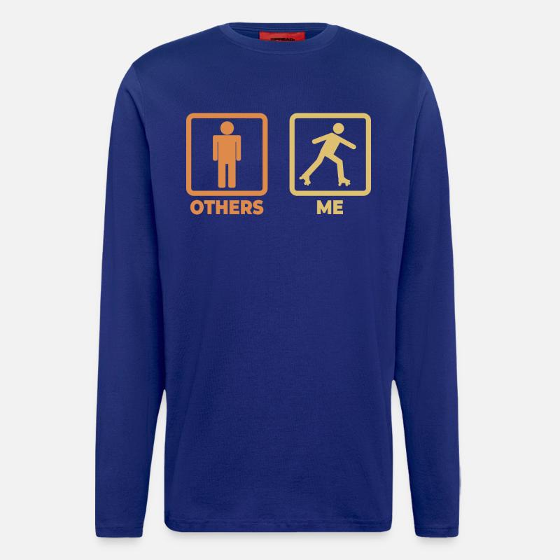 Rollschuhläufer Strichmännchen - Langarmshirt - made by SPREAD  - Iconic Blue