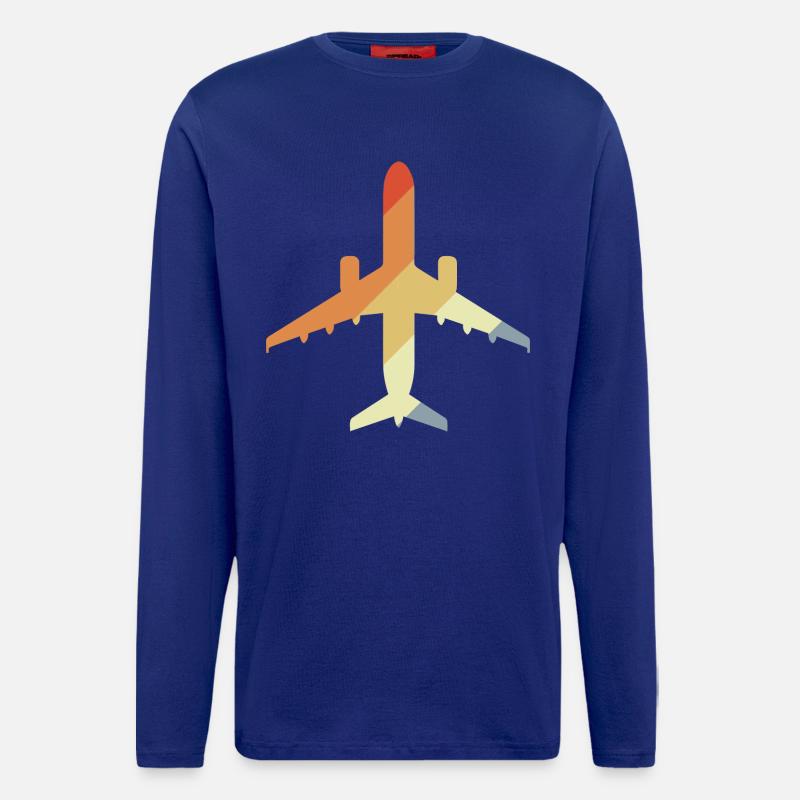 Flugzeug Retro - Langarmshirt - made by SPREAD  - Iconic Blue