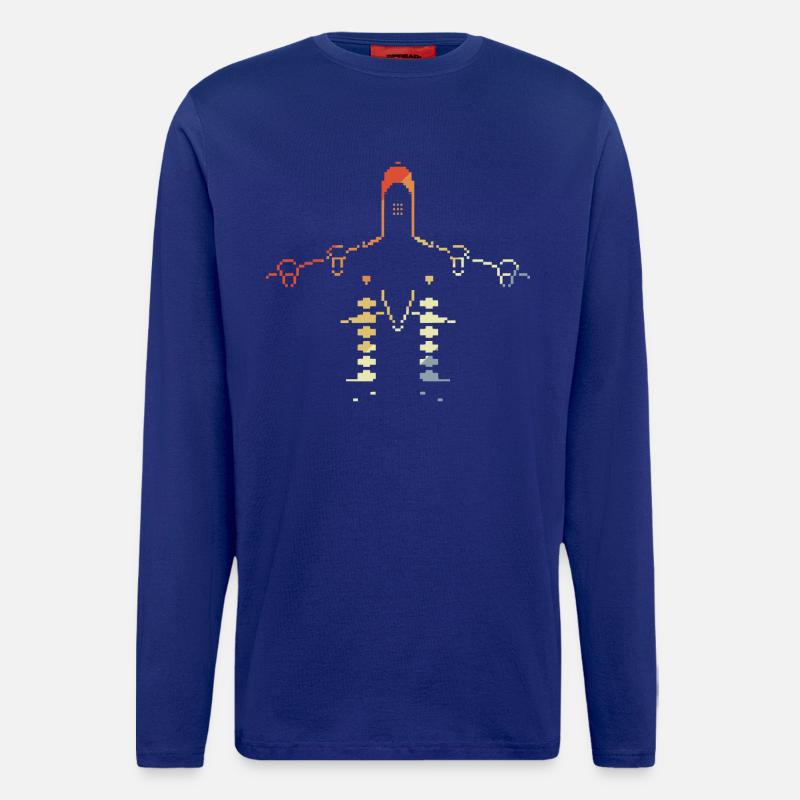 Flugzeug Pixelgrafik - Langarmshirt - made by SPREAD  - Iconic Blue