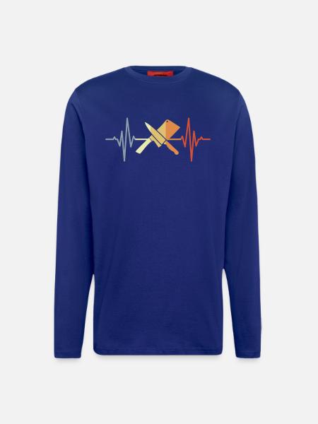Hackbeil Messer Herzlinie - Langarmshirt - made by SPREAD - Iconic Blue