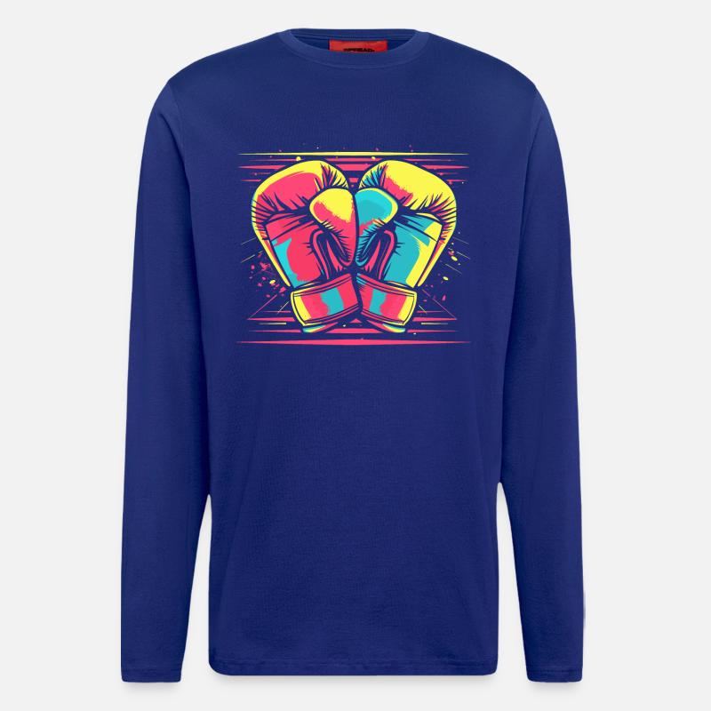 Boxhandschuhe Comic Look - Langarmshirt - made by SPREAD  - Iconic Blue