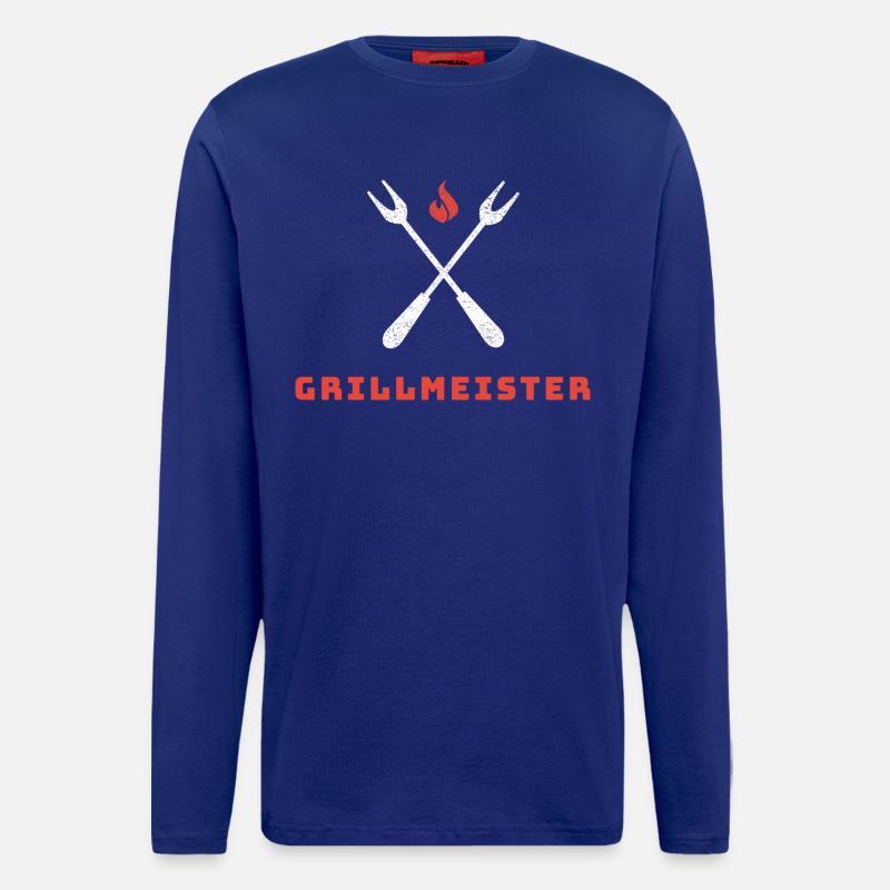 Grillmeister - Der Ultimative BBQ-Experte - Langarmshirt - made by SPREAD  - Iconic Blue
