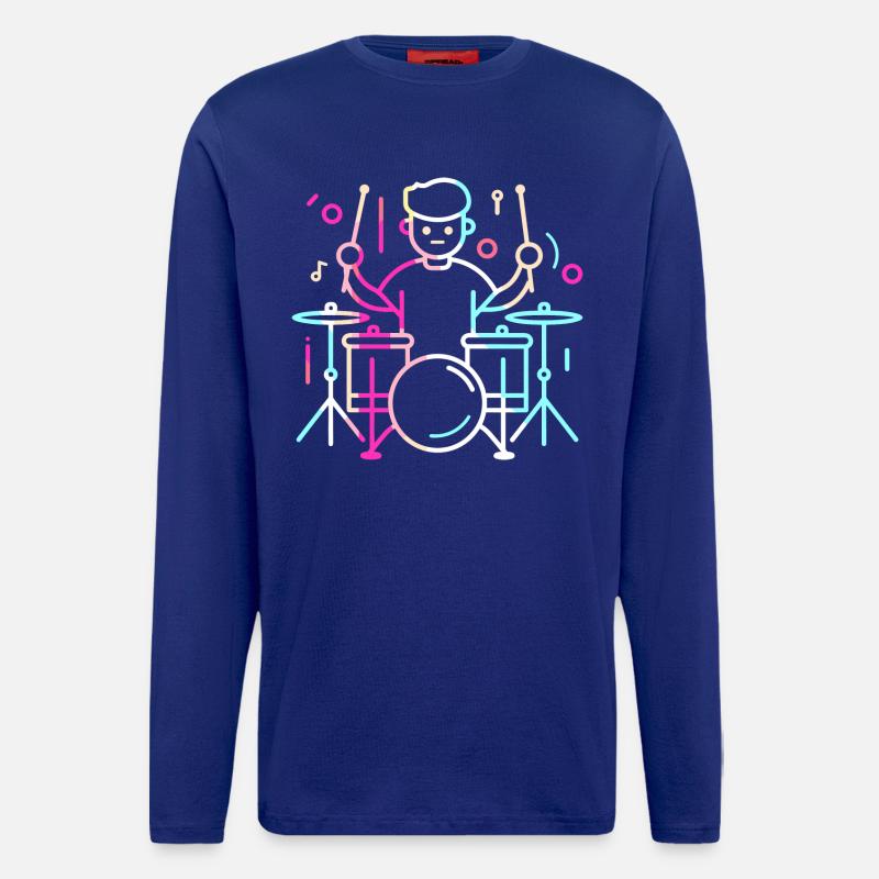 Drummer Boy Drawing - Longsleeve - made by SPREAD  - Iconic Blue