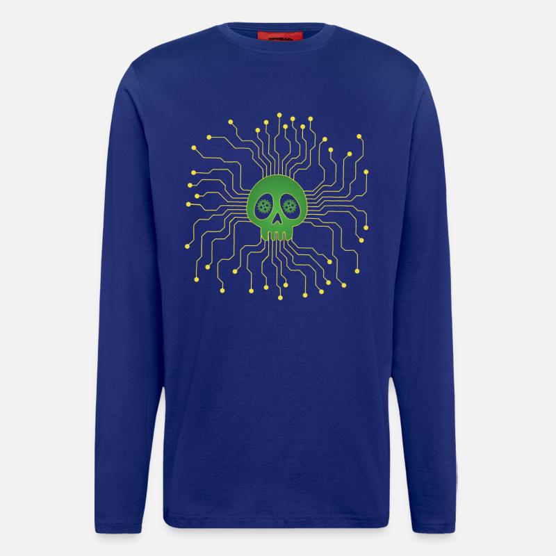 Microprocessor skull - Longsleeve - made by SPREAD  - Iconic Blue