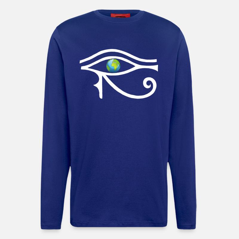 Regard sur le monde (blanc) - Manches longues bio décontracté fabriqué en UE - Iconic Blue