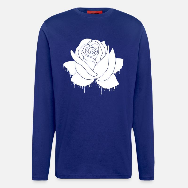 Graffiti einer weißen Rose - Langarmshirt - made by SPREAD - Iconic Blue