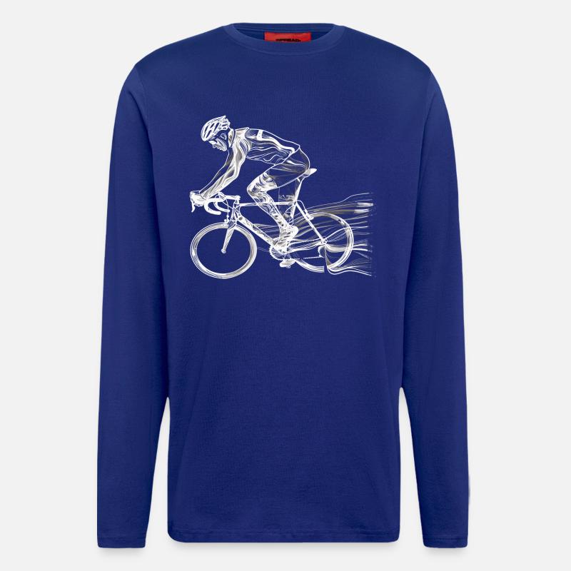 Cyclist Sketch - Longsleeve - made by SPREAD  - Iconic Blue