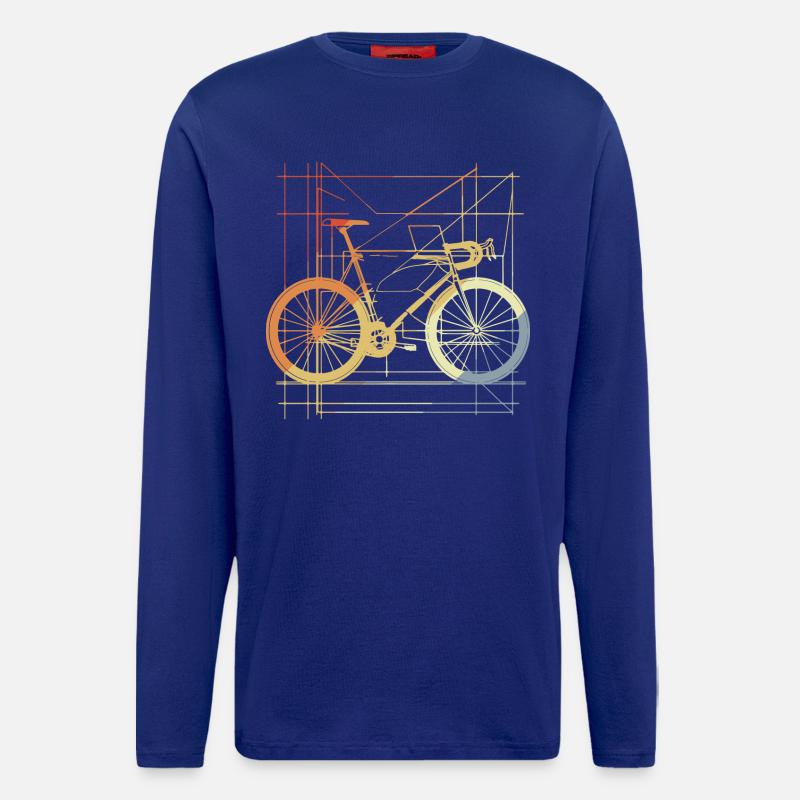 Fahrrad Zeichnung Retro - Langarmshirt - made by SPREAD  - Iconic Blue