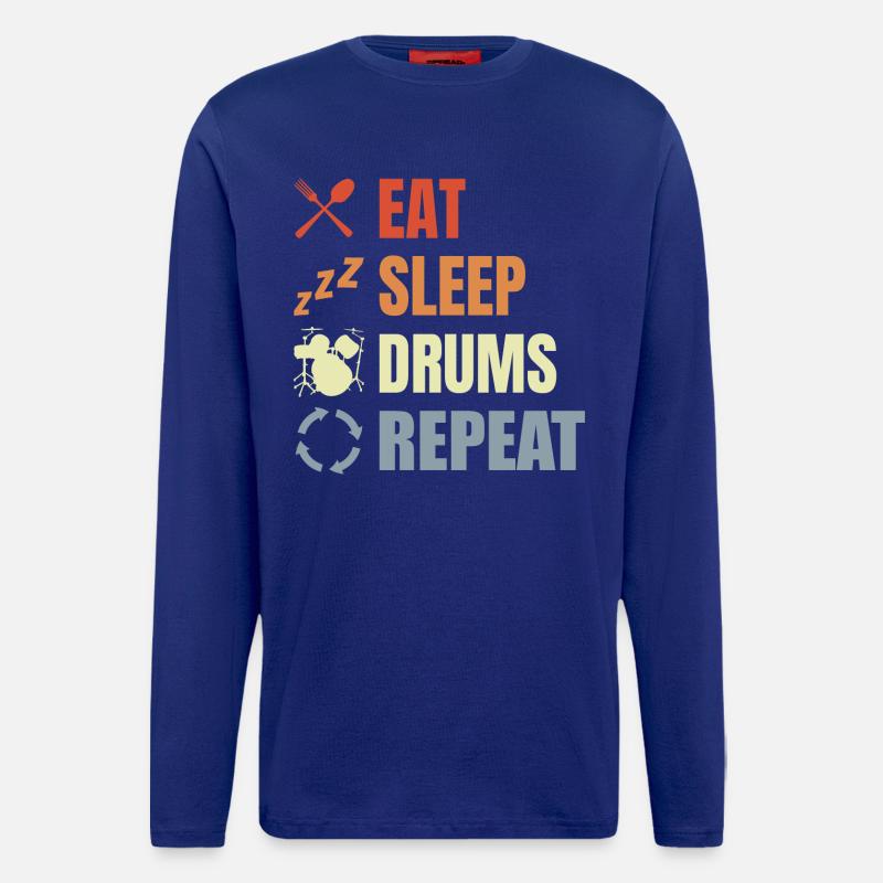 Schlagzeug Routine - Langarmshirt - made by SPREAD  - Iconic Blue