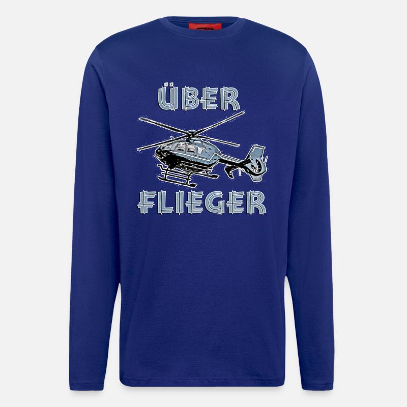 Überflieger - Hubschrauber - Langarmshirt - made by SPREAD - Iconic Blue