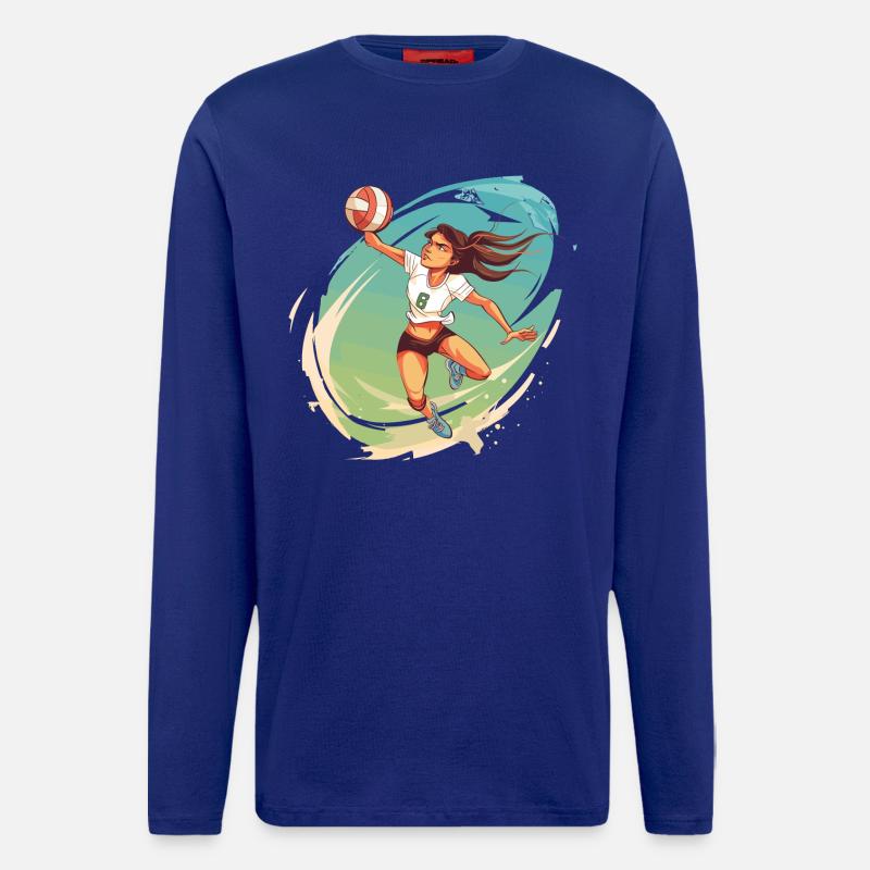 Volleyball Player Comic Style - Longsleeve - made by SPREAD - Iconic Blue