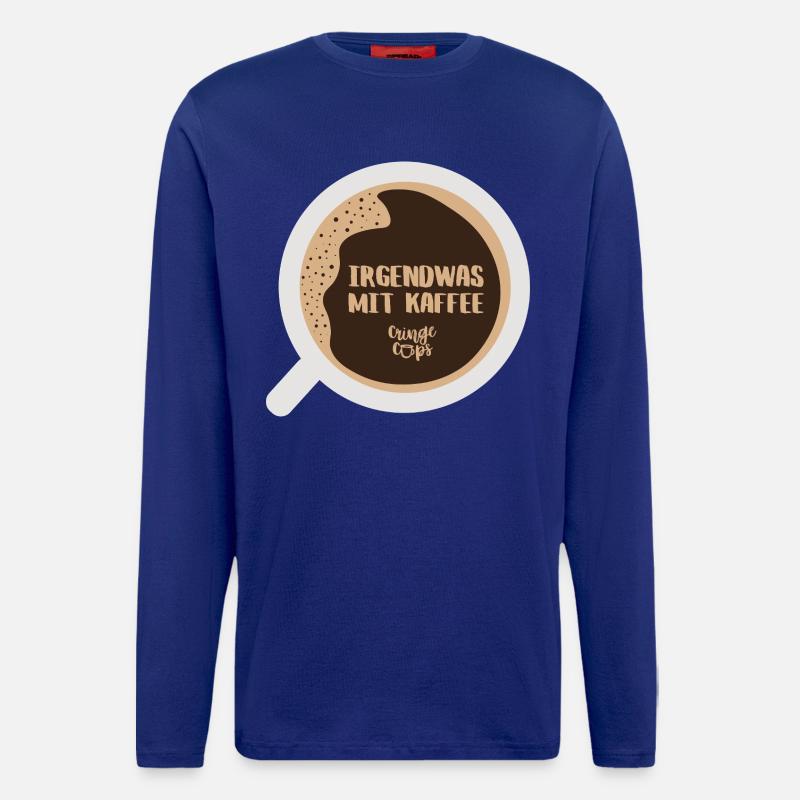 Irgendwas mit Kaffee - Langarmshirt - made by SPREAD  - Iconic Blue