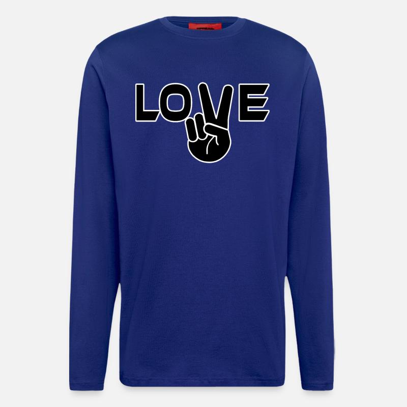 Liebe Victory Zeichen Hand - Langarmshirt - made by SPREAD - Iconic Blue