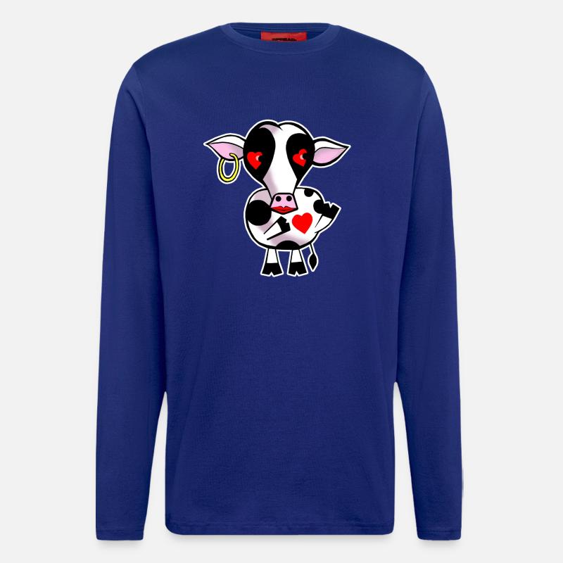 Kuh mit Herz - Langarmshirt - made by SPREAD  - Iconic Blue