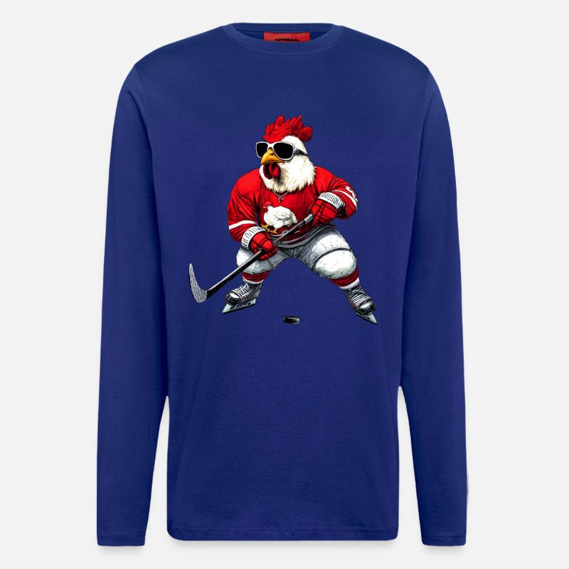 Huhn Eishockey - Langarmshirt - made by SPREAD  - Iconic Blue