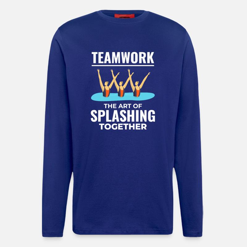 Teamwork Spritzwasser Design Synchronschwimmen - Langarmshirt - made by SPREAD  - Iconic Blue