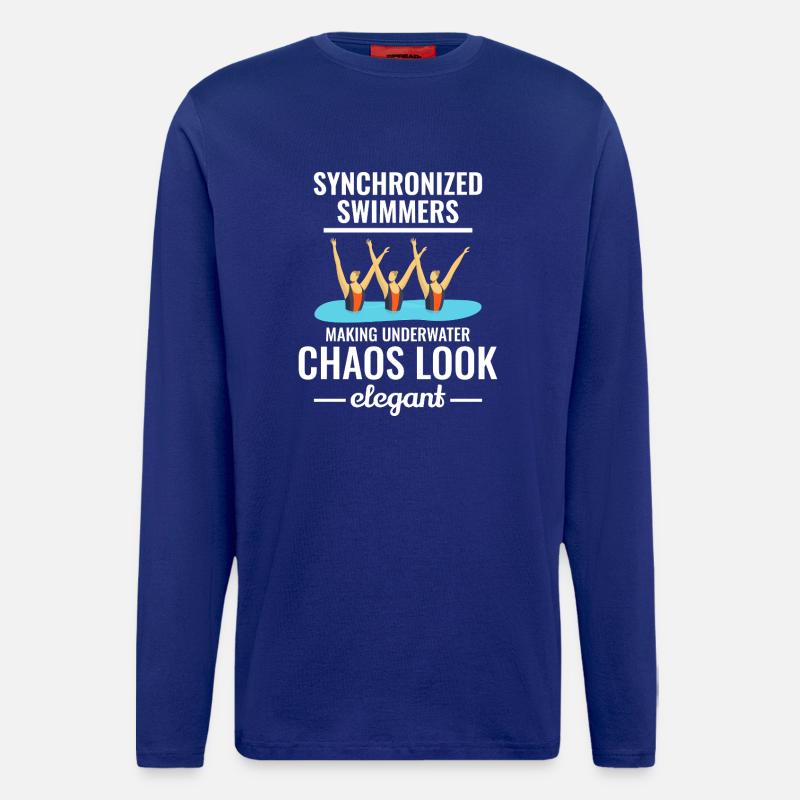 Synchronschwimmer: Unterwasserchaos - Langarmshirt - made by SPREAD  - Iconic Blue