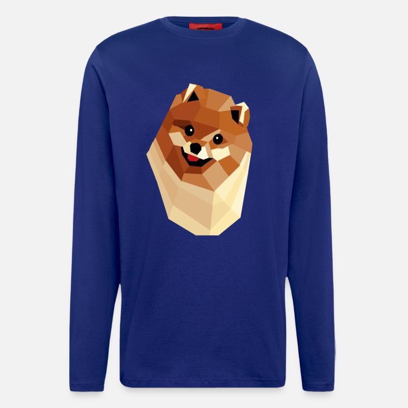 Pommerschen Low Poly — Geometrisches Porträt - Langarmshirt - made by SPREAD  - Iconic Blue