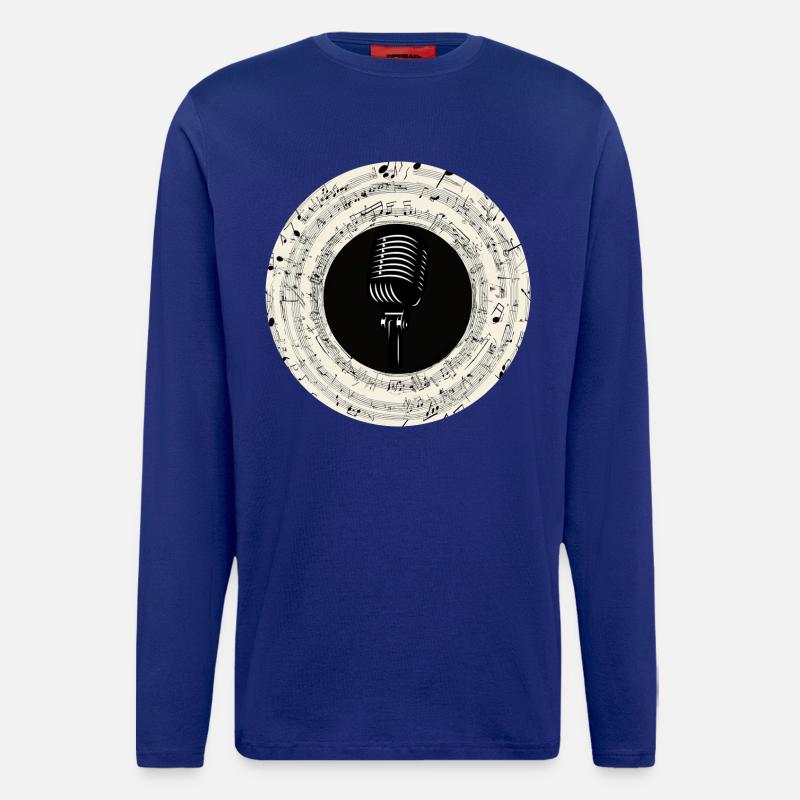 Microphone Musical Notes Art - Longsleeve - made by SPREAD  - Iconic Blue
