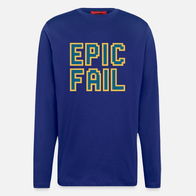 Epic fail - retro 8-bit gaming meme - Langarmshirt - made by SPREAD  - Iconic Blue
