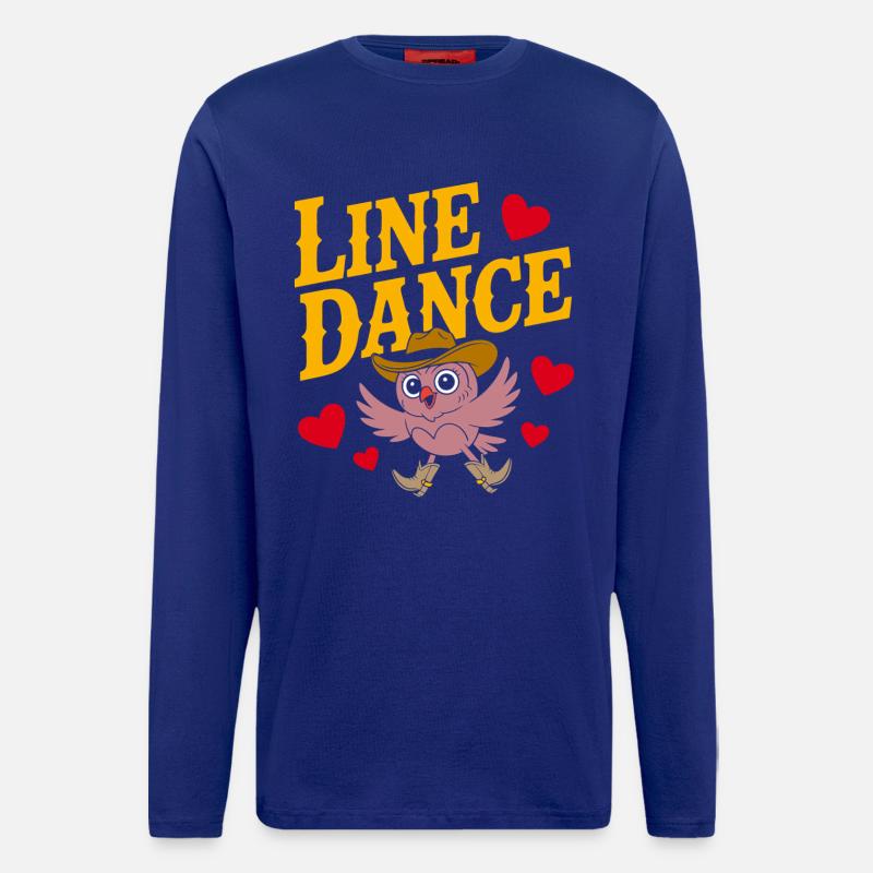 Linedance Eule mit Hut - Langarmshirt - made by SPREAD  - Iconic Blue