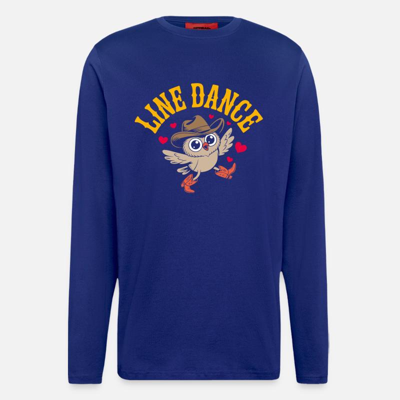Lustige Eule beim Line Dance - Langarmshirt - made by SPREAD  - Iconic Blue