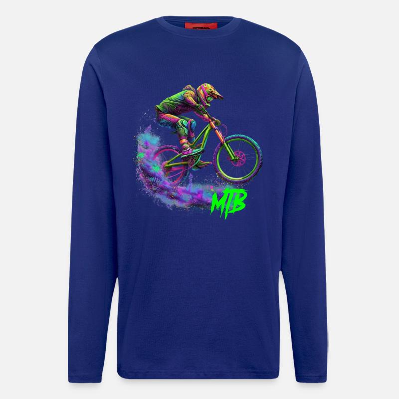 Neon-MTB-Biker - Langarmshirt - made by SPREAD  - Iconic Blue