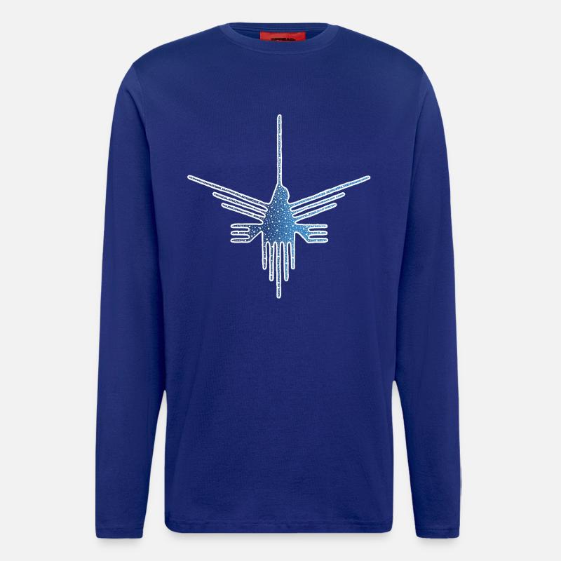 Nazca Bird on Starry Background - Longsleeve - made by SPREAD  - Iconic Blue