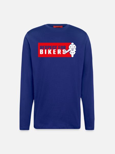 Respect Bikers on Red Background - Longsleeve - made by SPREAD - Iconic Blue