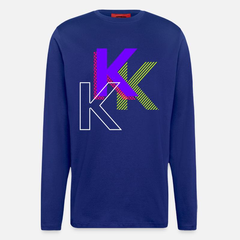 k - Conception de graffitis - Manches longues bio décontracté fabriqué en UE - Iconic Blue