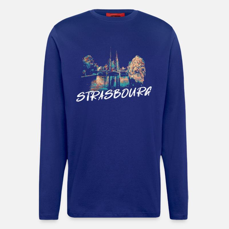 Straßburger Münster – Illustration - Langarmshirt - made by SPREAD  - Iconic Blue