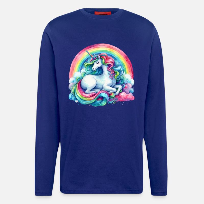Regenbogen Traum Einhorn - Langarmshirt - made by SPREAD  - Iconic Blue