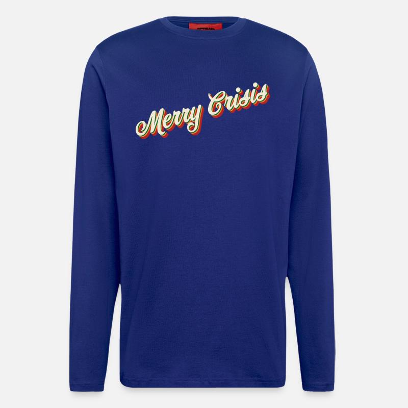 Merry Crisis Christmas Design - Longsleeve - made by SPREAD  - Iconic Blue