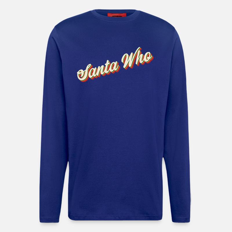 Design de Noël du Père Noël - Manches longues bio décontracté fabriqué en UE - Iconic Blue