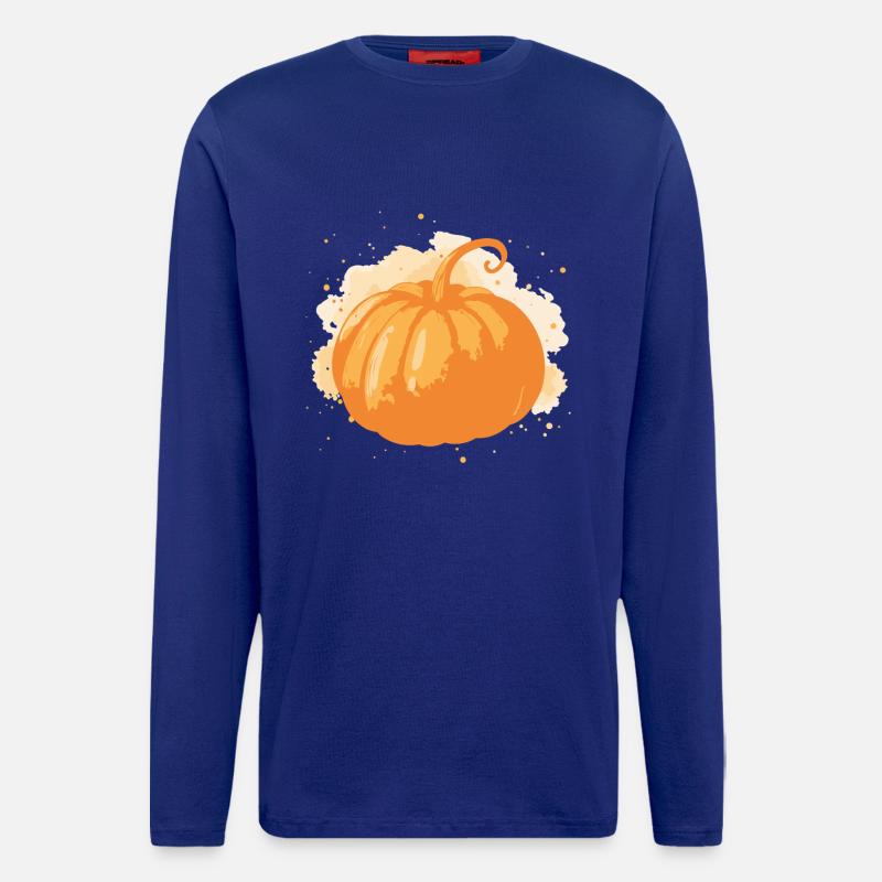Bright stylized orange pumpkin - Longsleeve - made by SPREAD  - Iconic Blue