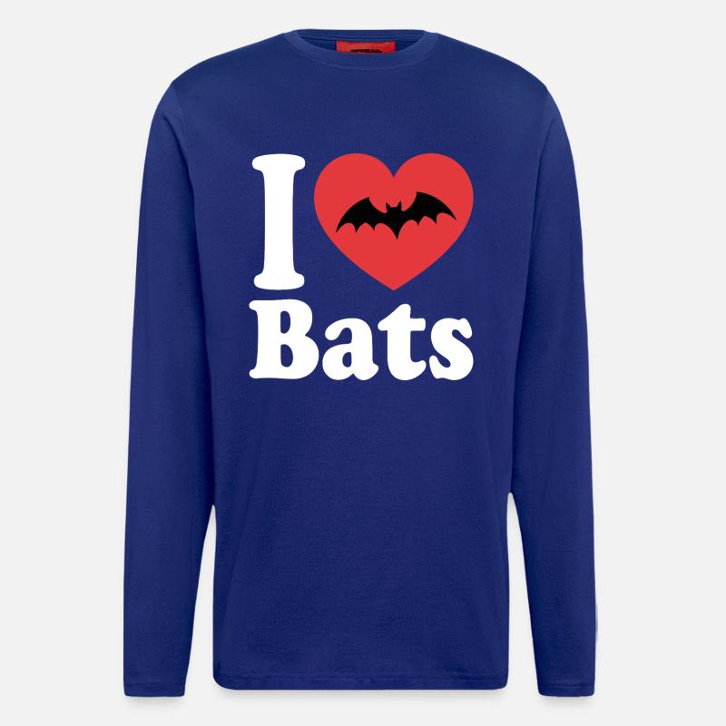 I Love Bats – Bat Lover - Longsleeve - made by SPREAD  - Iconic Blue